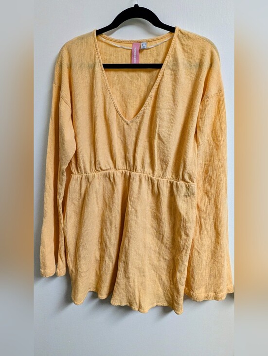 Something New Dresses & Skirts - Something New Chrissy Long Sleeve V-neck Short Dressing light orange